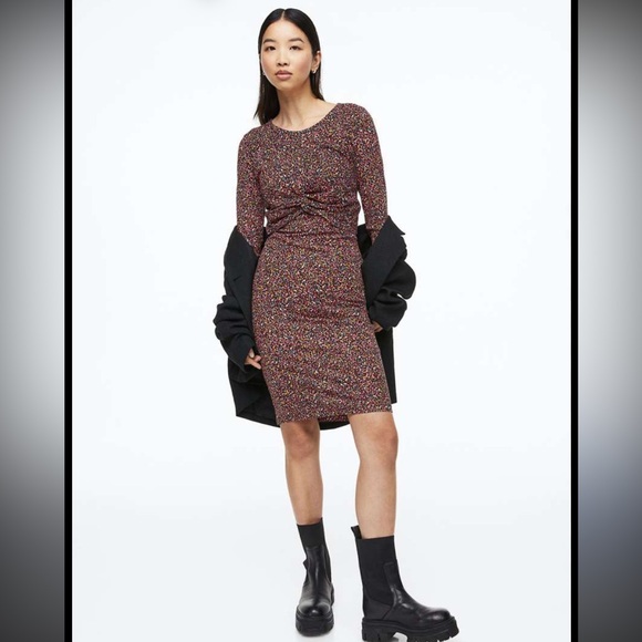 H&M Dresses & Skirts - NWT H&M Women’s MAMA Maternity Colorful Speckled KNOT-DETAIL NURSING DRESS